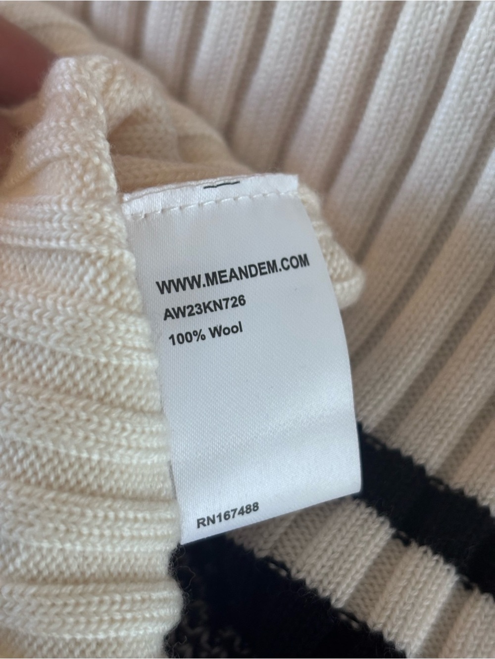 ME+EM Merino Wool Jacquard A Line Skirt Black Cream Geo Pull On Medium - Picture 5 of 6